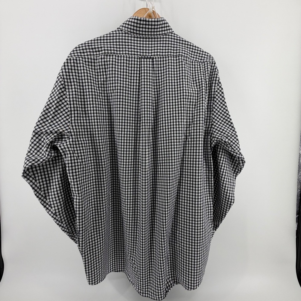 The Shirt Shop Mens Large Gingham Button Down Shirt Long Sleeve Embroidered A - Picture 3 of 13